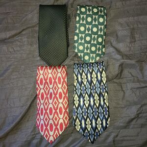 Men's Geometric Patterned Ties Set of 4